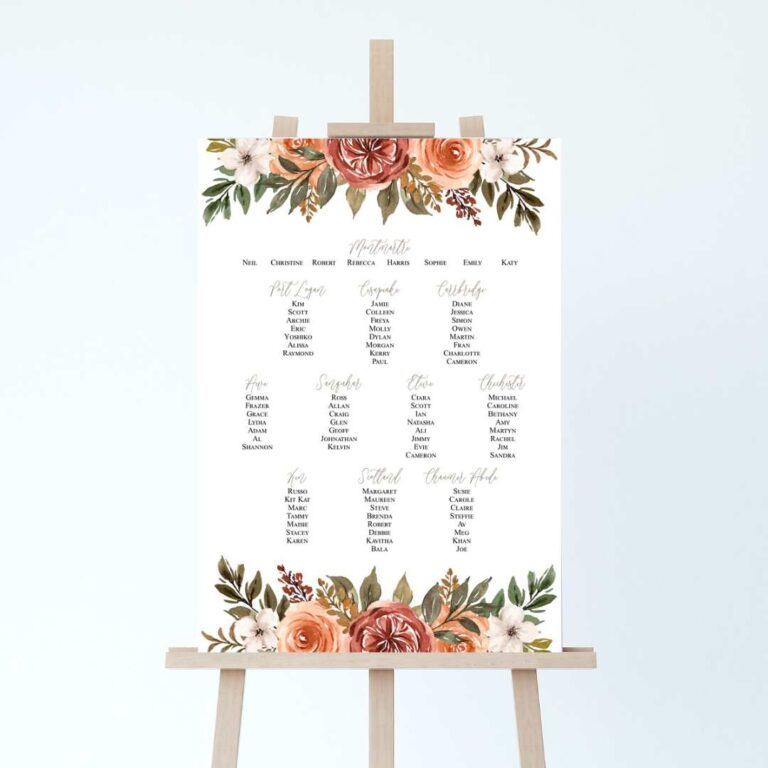 autumnal wedding table plan A1 portrait 768x768