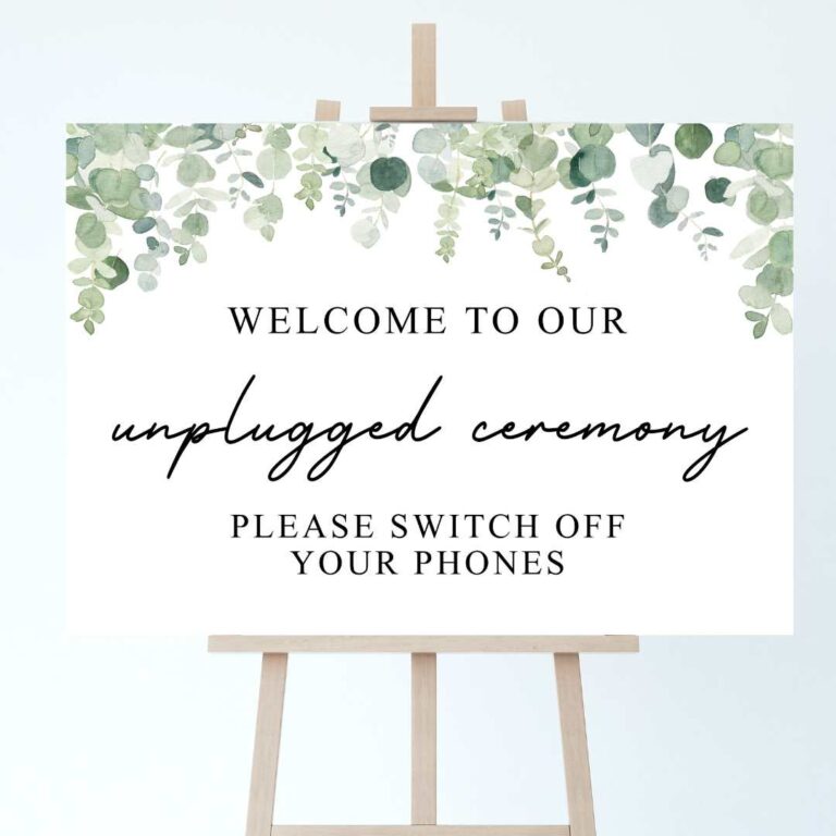 greenery drop unplugged wedding sign landscape 768x768