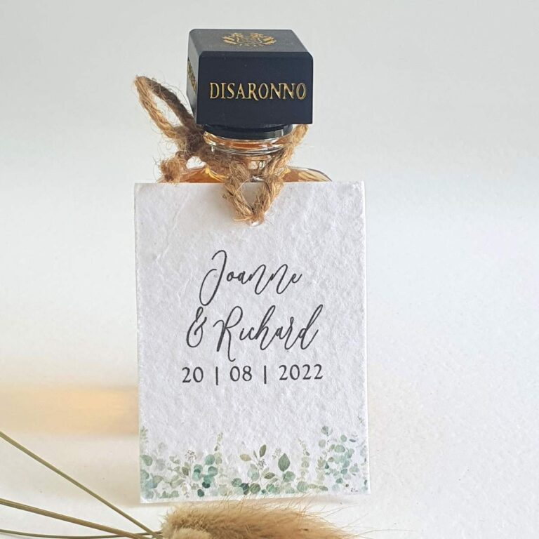plantable wedding favour tag with twine and greenery cascade 768x768
