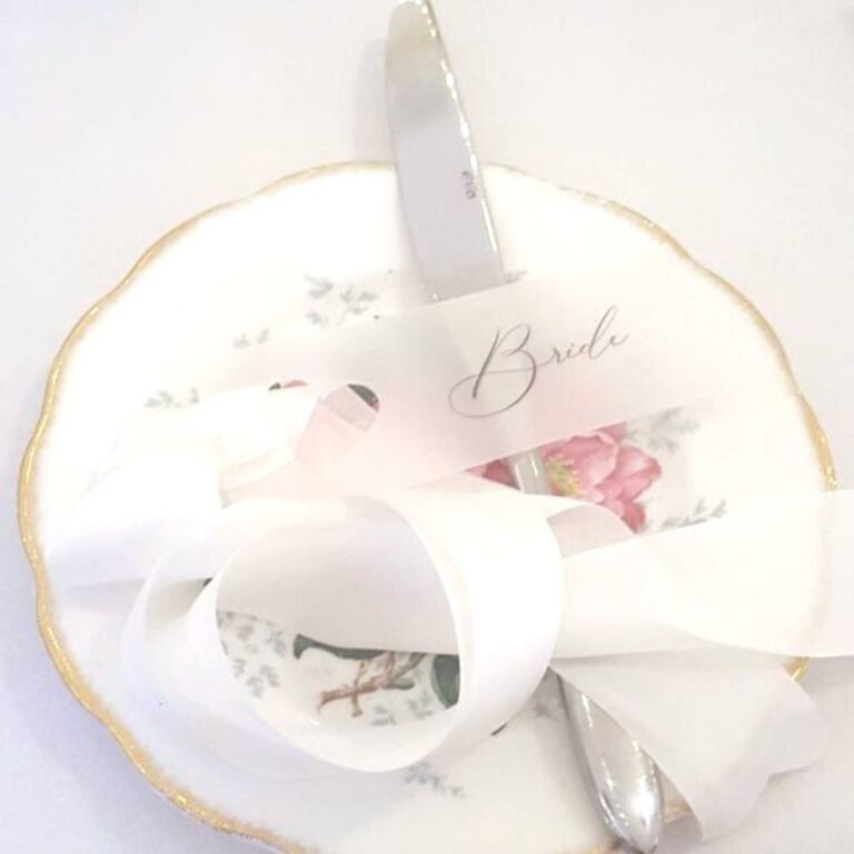 vellum wedding place tag with natural silk ribbon 768x768