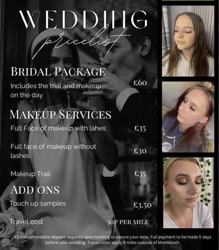 Black and White Wedding Photographer Pricelist Flyer 1 768x874