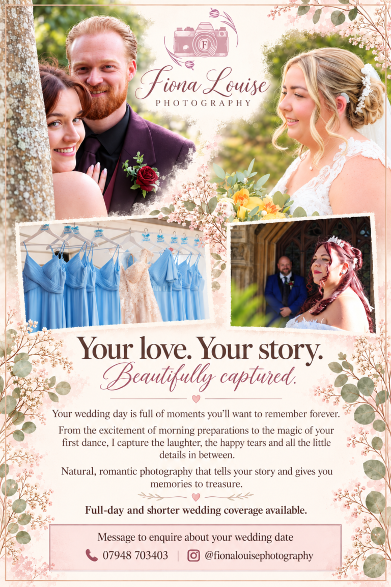 Blush botanical wedding photography advert 768x1152